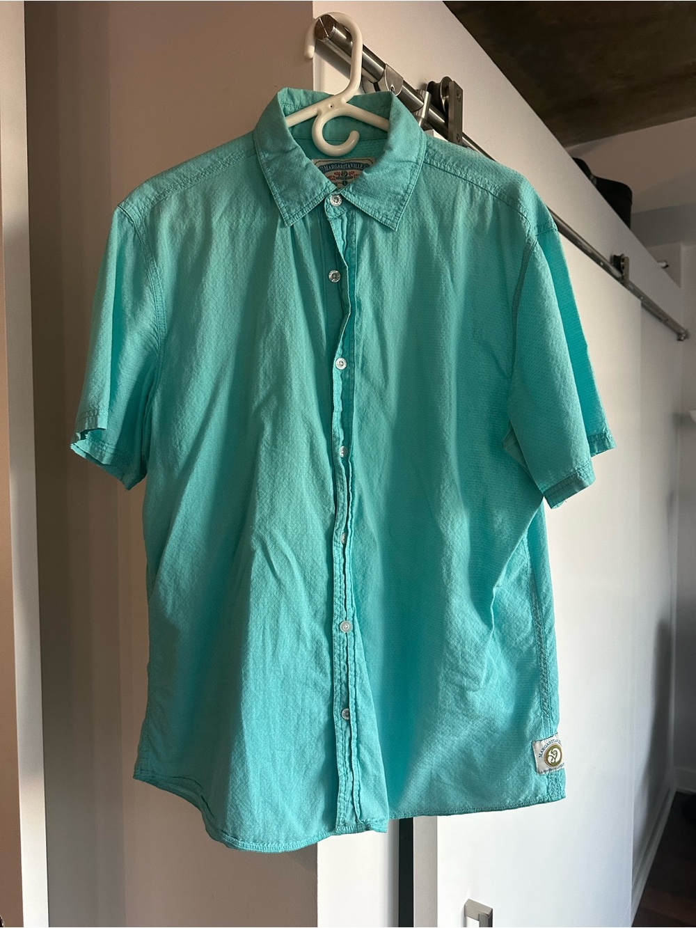 Men's Margaritaville Short-Sleeve Button-Up Shirt in Aqua